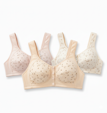 Wellsire Front Open Button Wide Strap Bra