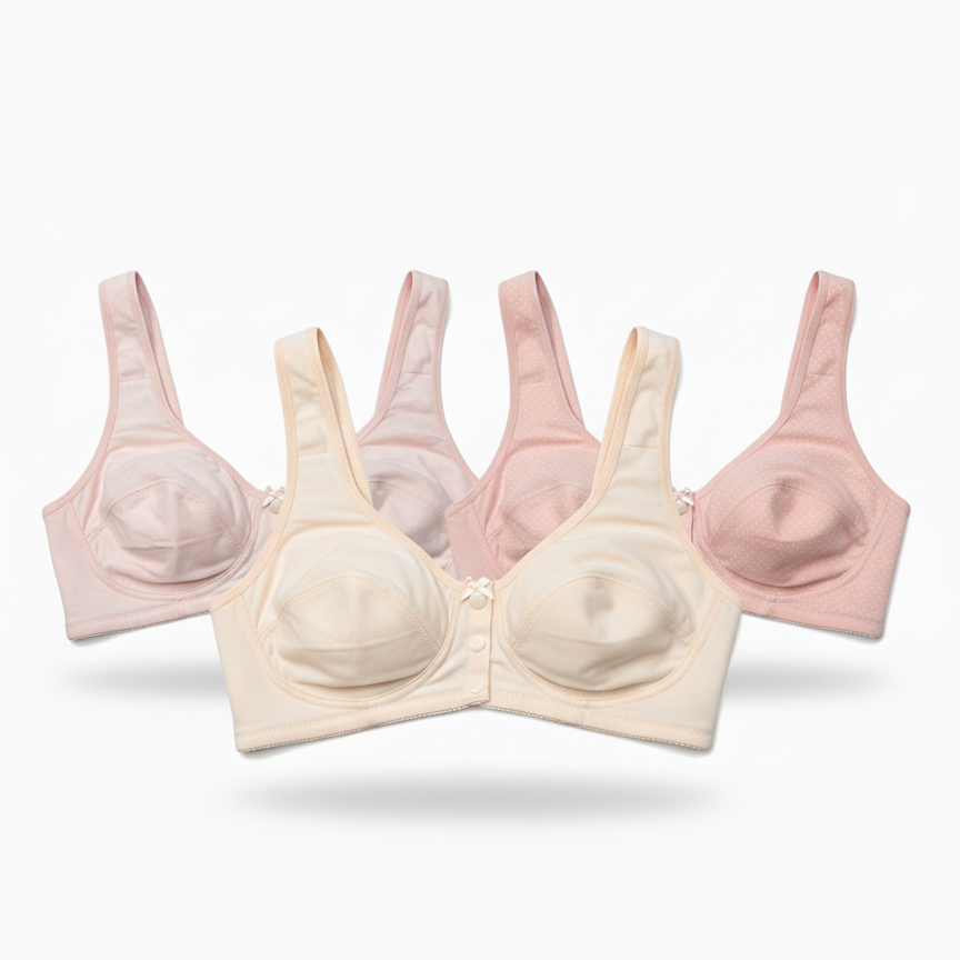 Button bra in pack of three 9( DIFFERENT COLOR )
