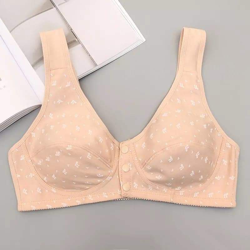 Wellsire Front Open Button Wide Strap Bra